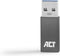 ACT USB C USB A Adapter Converter | tussenstuk voor kabels | USB Type-C USB Type-A | Grijs | AC7375