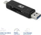 ACT USB Cardreader met USB-C/USB-A connector en 2 kaartsleuven - voor (Micro) SD/TF/MMC - USB3.0