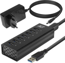 ACT USB hub 3.0, 7 poorts, 20W stroomadapter AC6315