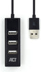 ACT USB Hub 4 poort – Mini Hub USB splitter – USB gevoed – USB 2.0 - AC6205