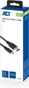 ACT USB-kabel 1 m USB 3.2 Gen 1 (3.1 Gen 1) USB A USB C Zwart AC3020