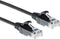ACT Zwarte 1 meter LSZH U/UTP CAT6 datacenter slimline patchkabel snagless met RJ45 connectoren DC9901