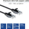 ACT Zwarte 1 meter LSZH U/UTP CAT6 datacenter slimline patchkabel snagless met RJ45 connectoren DC9901