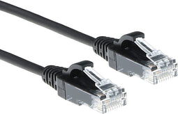 ACT Zwarte 2 meter LSZH U/UTP CAT6 datacenter slimline patchkabel snagless met RJ45 connectoren DC9902
