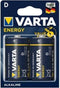 Varta ENERGY D - Alkaline batterijen LR20/D/Mono 1,5V - Langere levensduur en betrouwbare prestaties (2 stuks)