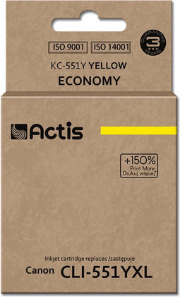 Actis KC-551Y-inkt (Canon CLI-551Y-vervanger; standaard; 12 ml; geel)