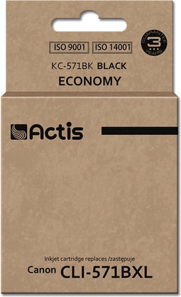 Actis KC-571Bk Inkt (Canon CLI-571BK vervanging; Standaard; 12 ml; zwart)