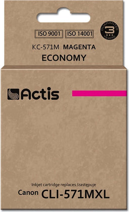 Actis KC-571M-inkt (Canon CLI-571M-vervanger; standaard; 12 ml; rood)