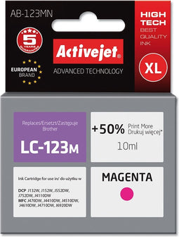 ActiveJet AB-123MN inkt voor brother printer; Brother LC123M / LC121M Vervanging; Opperste; 10 ml; magenta.