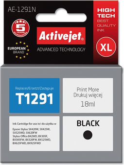 ActiveJet AE-1291N-inkt voor Epson-printer, Epson T1291-vervanging; Opperste; 18 ml; zwart.