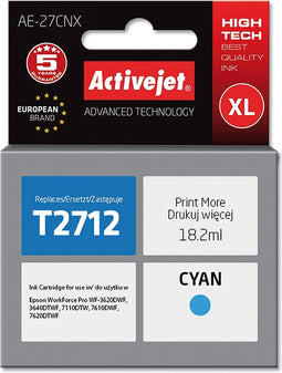 Activejet AE-27CNX inkt (vervanging van Epson 27XL T2712; Supreme; 18 ml; blauw)