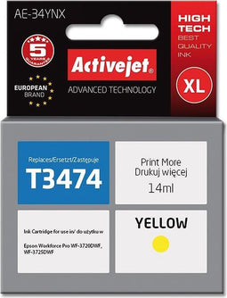 Activejet AE-34YNX inkt (vervangt Epson 34XL T3474; Supreme; 14 ml; geel)