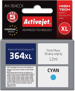 ActiveJet AH-364CX INK voor HP-printer; HP 364XL CB323EE-vervanging; Premie; 12 ml; cyaan.
