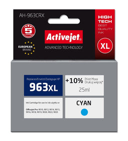 Activejet AH-963CRX ink for HP printers, Replacement HP 963XL 3JA27AE; Premium; 1760 pages; blue