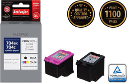 ActiveJet AH-M704RX-inkt voor HP-printer; HP 704 CN692AE, CN693AE-vervanging; Premie; 1 x 20 ml, 1 x 21 ml; zwarte kleur.