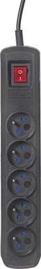 ActiveJet Black Power Strip met Cord ACJ COMBO 5G / 3M / BEZP. Auto / CZ.
