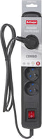 ActiveJet Black Power Strip met Cord ACJ COMBO 5G / 3M / BEZP. Auto / CZ.