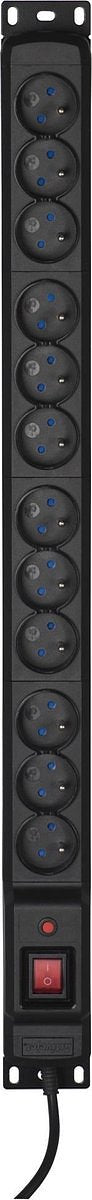 ActiveJet Combo 12 Socket Power Strip 3M Black.
