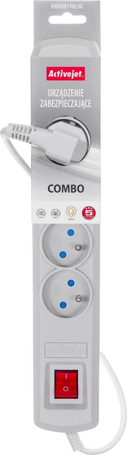 ActiveJet Grey Power Strip met Cord ACJ COMBO 5G / 1,5 M / BEZP. Aut / s.