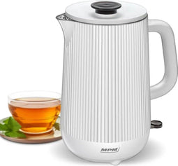 MPM Stille Dubbelwandige RVS Waterkoker - 1,7 Liter - 1800W - Wit