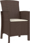 vidaXL - Tuinstoel - met - kussen - polypropeen - rattan - bruin