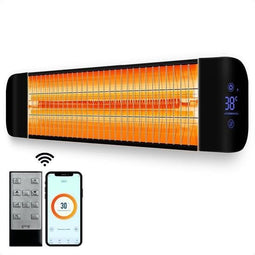 Gologi Slimme Terrasverwarmer - Elektrische Heater 2000W - Muurmontage - Zwart