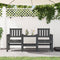 vidaXL - Tuinbank - met - tafel - 2-zits - massief - grenenhout - grijs