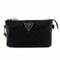 Guess Latona Mini Schoudertas - Drievoudig Compartiment - Zwart
