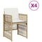 Tuinstoelen 4 st met kussens poly rattan beige