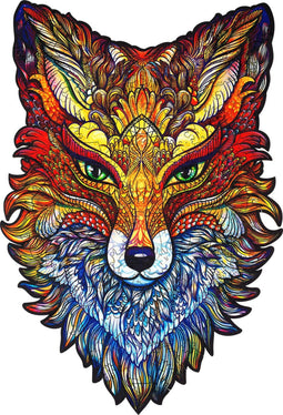 UNIDRAGON Houten Puzzel Voor Volwassenen Dier - Vurige Vos - 107 stukjes - Small 16x24 cm