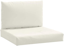 vidaXL - Palletkussens - 2 - st - stof - gemêleerd - crèmekleurig