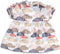 Poppenkleding jurk met wolkjes (past op gordi popjes Paola Reina)