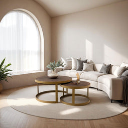 Stalux Salontafelset - Set Saar - Duurzaam - Stijlvol Design - Eenvoudige Montage - Bruin Lederlook - 80 cm