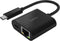 Adapter USB C naar Ethernet 1000 Mbits en USB C Recharge 60W Belkin Zwart