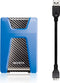 ADATA DashDrive Durable HD650 - Externe harde schijf - 1 TB BLAUW