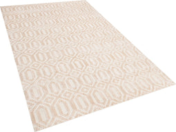 ADATEPE - Laagpolig vloerkleed - Beige - 140 x 200 cm - Viscose