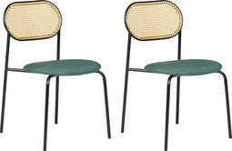 ADAVER - Eetkamerstoel set van 2 - Zwart - Metaal