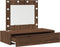 vidaXL - Make-Up - Tafel - met - LED - Verlichting - en - Wandplank - - - Bruin - Eiken