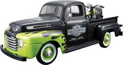 Maisto Ford F-1 1948 Met Harley-Davidson schaal 1:24 (groen/zwart)