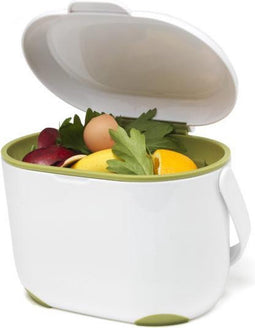 Addis tafel prullenbak - GFT bakje aanrecht- Compost Caddy-GFT afvalbakje - losse binnenemmer - 2,5L Wit/Groen