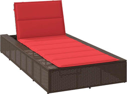 vidaXL - Ligbed - met - zwevend - kussen - poly - rattan - bruin