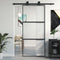 vidaXL - Schuifdeur - 90x205 - cm - gehard - glas - en - aluminium - zwart