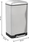 5Five Prullenbak/pedaalemmer - zilver - metaal - 30 liter - 34 x 32 x 61 cm - keuken