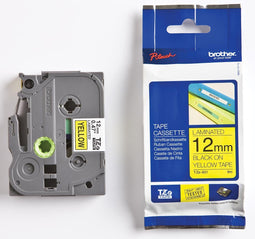 Adhesive Tape Brother TZES631 12 mm x 8 m Black Yellow Laminate