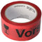 Adhesive tape Caution glass in red with black lettering 66 meters long, 48mm wide