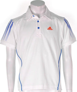 adidas - Boy's Response Traditional Polo - Traditionele adidas Tennispolo - 152 - Wit/Blauw