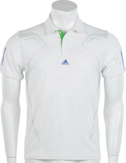 adidas - Boys Barricade Polo - adidas Tennis Polo - 152 - Wit/Grijs/Groen/Blauw