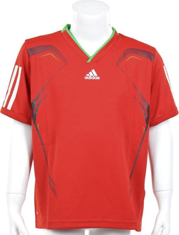 adidas Boys Barricade Tee - Sportshirt - Kinderen - Maat 176 - Rood;Intens Groen;Wit