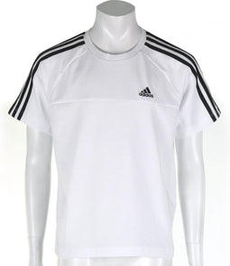 adidas Essentials 3Stripes Crew Tee - Sportshirt - Kinderen - Maat 128 - Wit;Zwart