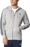 adidas Essentials 3Stripes FZ Ft Sportshirt Heren - Medium Grey Heather/Collegiate Navy